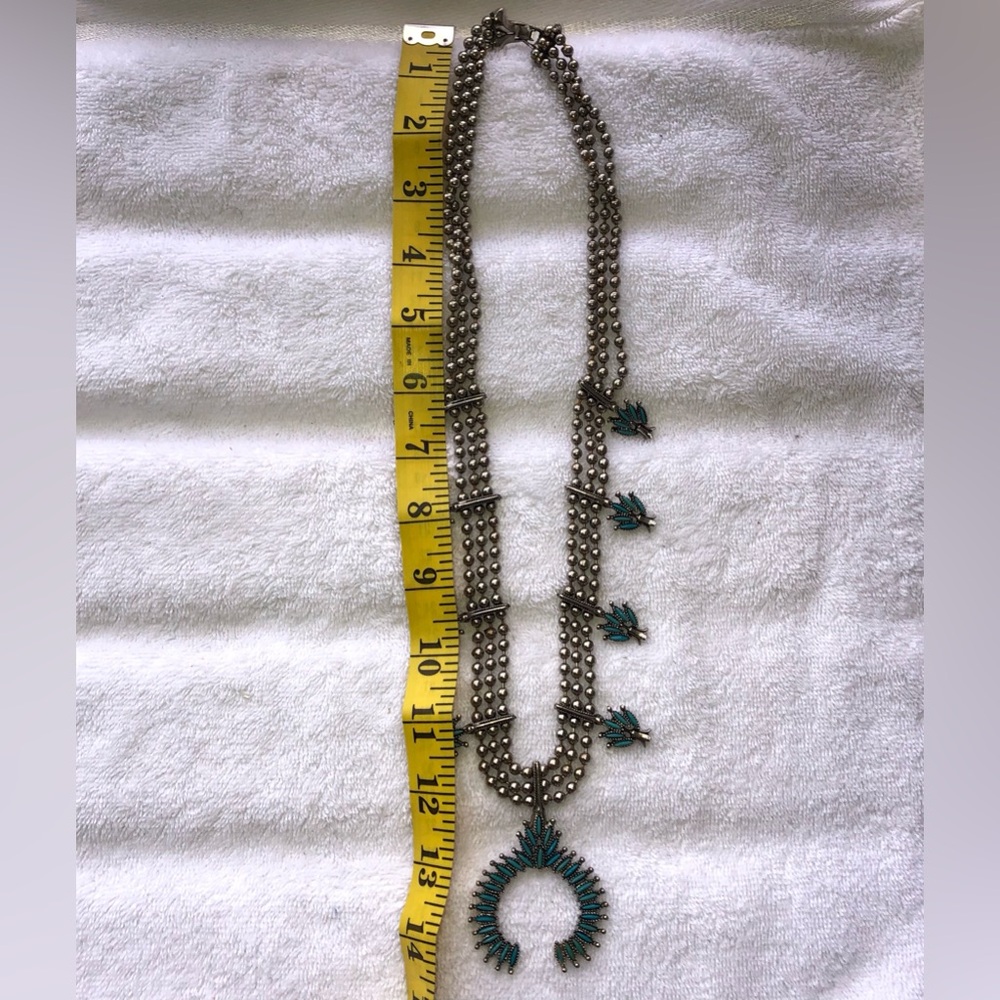 Goldette Vintage Elegant Blue Beaded Necklace Size Large Faux Turquiose 1960’s. - Picture 7 of 7